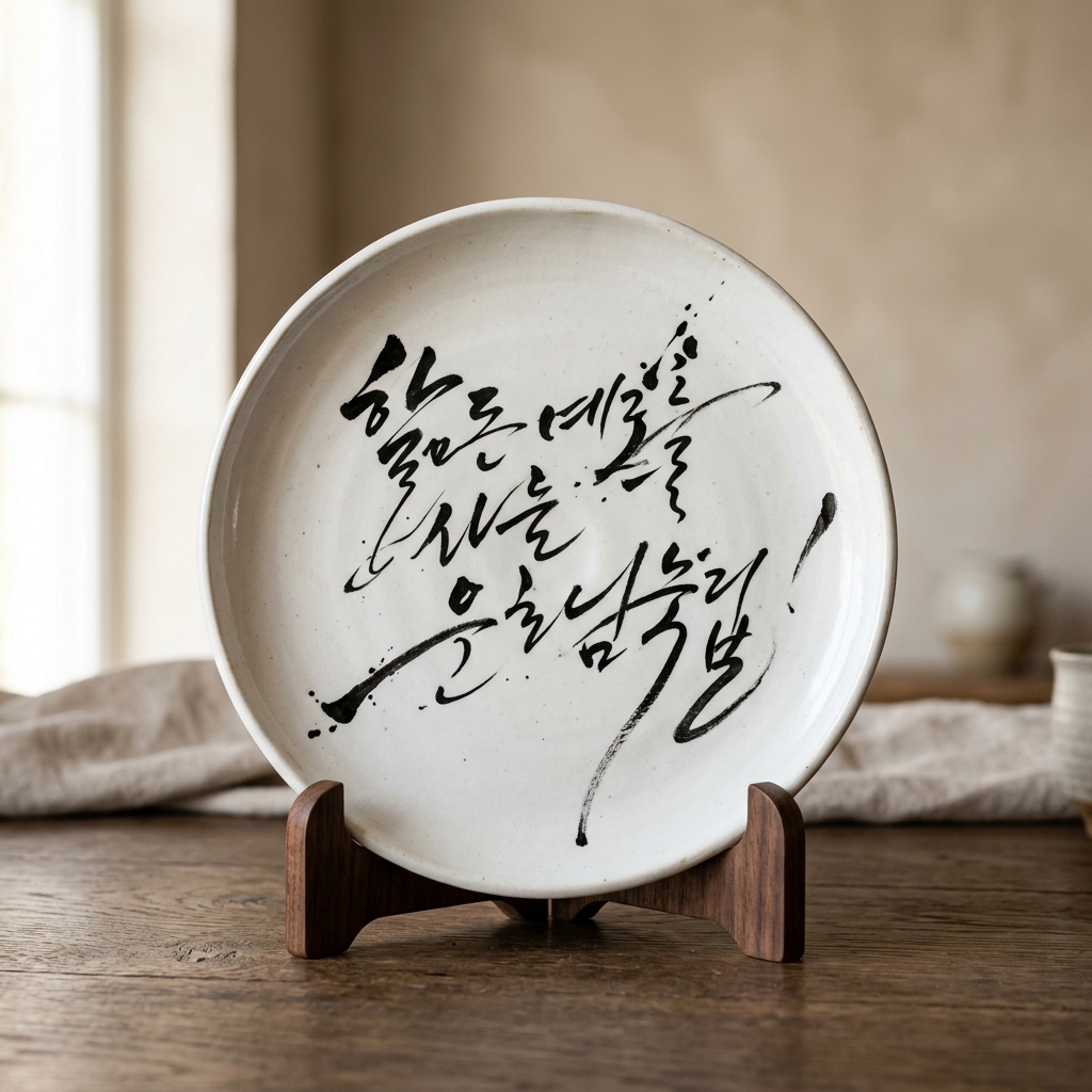 도자기 붓글씨 작품